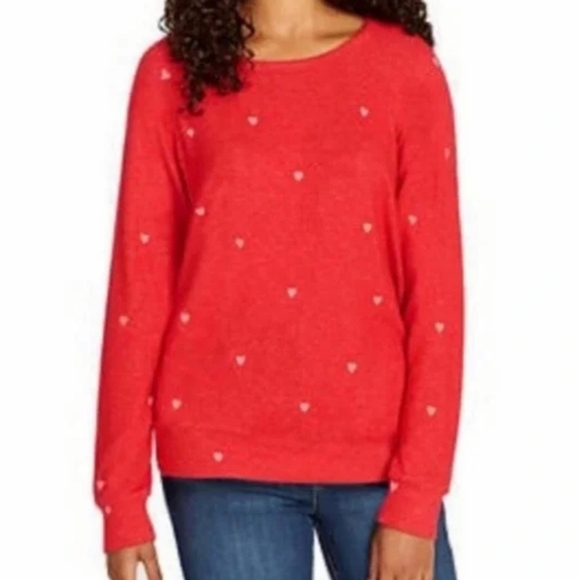 Buffalo David Bitton Cute Comfy Casual NWT XXL Mini Heart Print Sweater Top - Picture 1 of 8